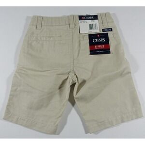 Chaps Shorts Boys 5 Khaki Flat Front Stretch Pockets Cotton Polyester NWT $32